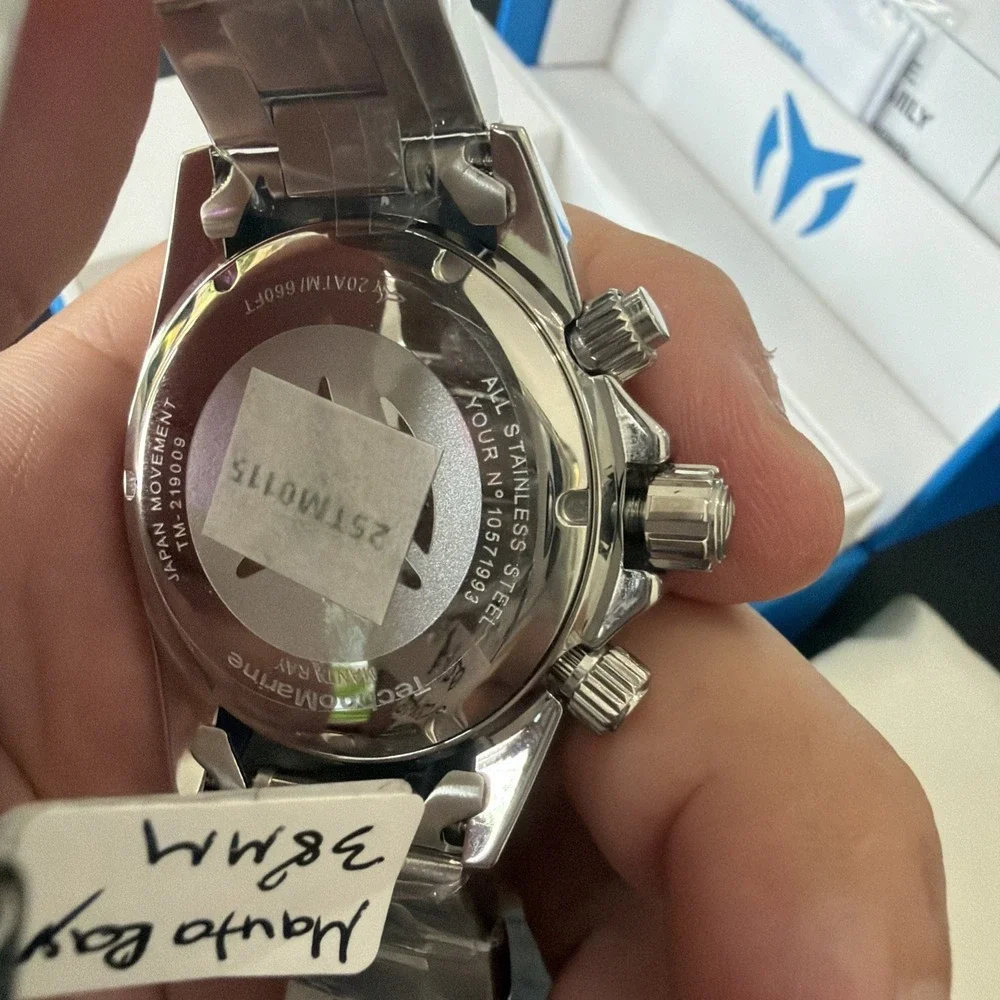 TechnoMarine Manta Ray Unisex Watch 38mm SS W/ Silver Dial TM-219009 New!!